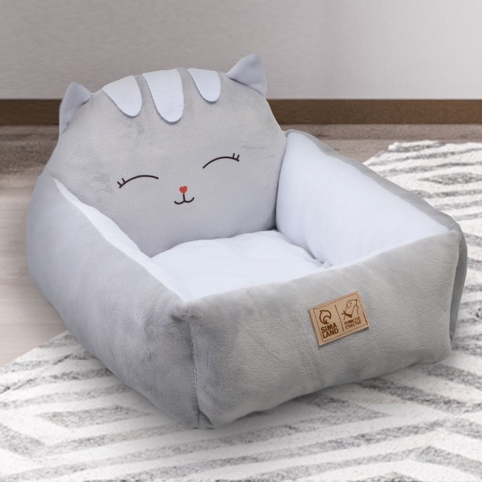 Лежанка с бортиком «Милый котёнок» 45х38х22 см Лежанка с бортиком «Милый котёнок» 45х38х22 см
