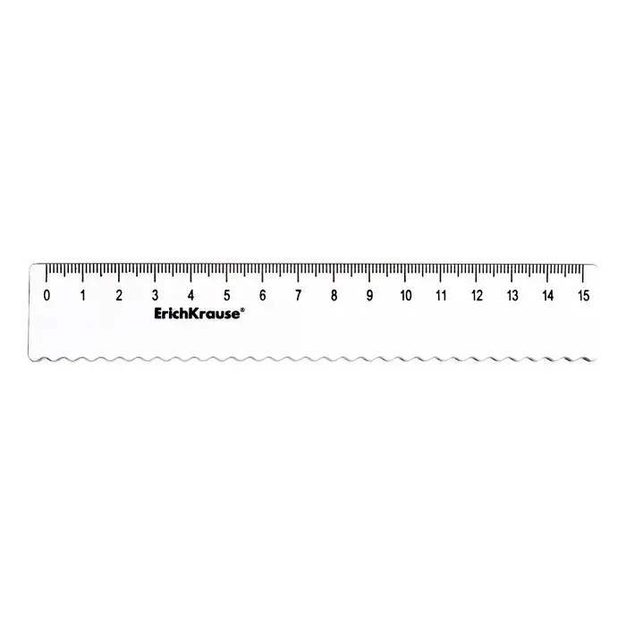 Линейка 15 см ErichKrause Линейка 15 см ErichKrause "Clear", пластиковая, с волнистым краем, прозрачная