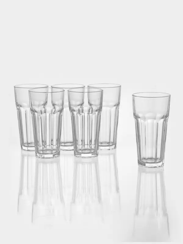 Набор стаканов Paşabah&ccedil;e Casablanca, 475 мл, 6 шт., стекло, прозрачный