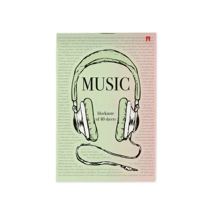 Блокнот А6, 40 листов на скрепке SOUNDMANIA, обложка картон, блок 55г/м2, МИКС