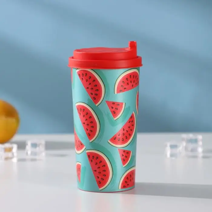 Стакан с крышкой «Арбуз», 470 мл, пластик Стакан с крышкой «Арбуз», 470 мл, пластик