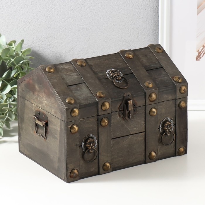 Шкатулка для украшений «Сундук. Леон», дерево, коричневый, 24×17×18.5 см Шкатулка для украшений «Сундук. Леон», дерево, коричневый, 24×17×18.5 см