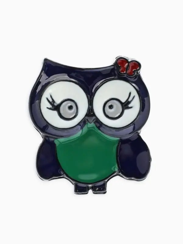 Брошь &laquo;Птица Совунья&raquo;, МИКС в чёрном металле