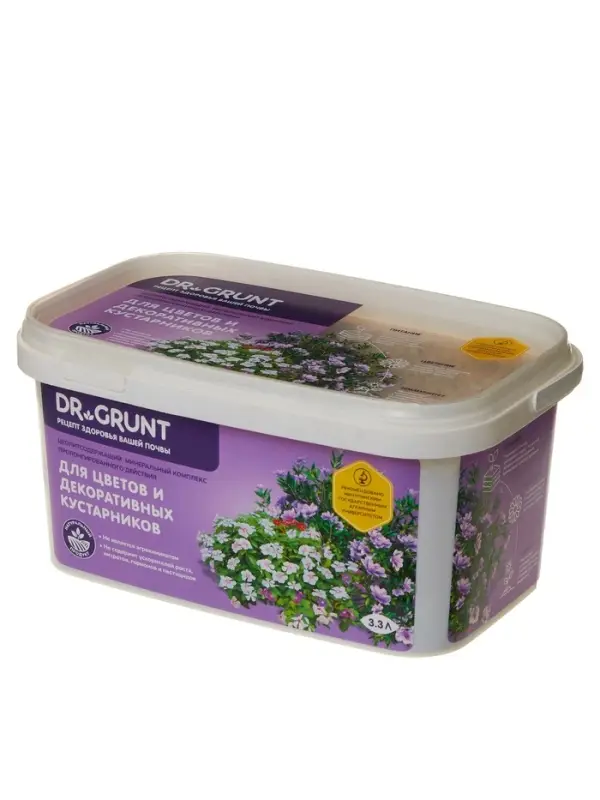 Удобрение минеральное для цветов и декаративных кустарников, Dr.Grunt, ведро, 3.3 л Удобрение минеральное для цветов и декаративных кустарников, Dr.Grunt, ведро, 3.3 л