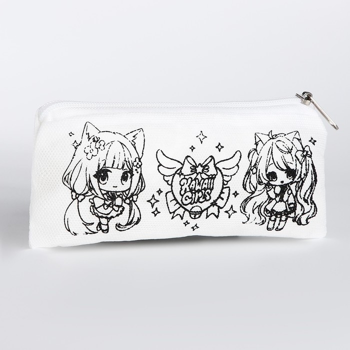 Набор для творчества: Пенал раскраска «Аниме», фломастеры 6 цветов Набор для творчества: Пенал раскраска «Аниме», фломастеры 6 цветов