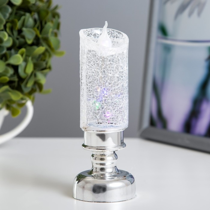 Ночник Ночник "Ледянна свеча" LED 1Вт от батареек 3хLR44 хром 4,5х4,5х12 см RISALUX