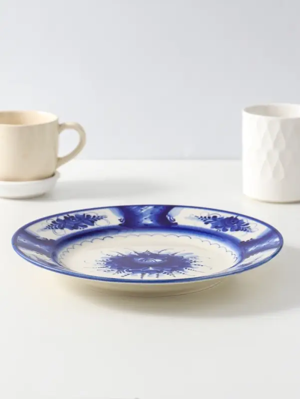 Тарелка под второе, D24см , гжель