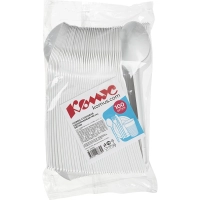 Ложка одноразовая столовая  165мм, белая, КОМУС ПС 100шт/уп