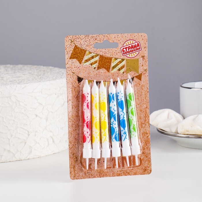 Свечи в торт Свечи в торт "Шарики", 7х0.6 см, 6 шт