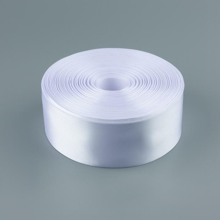 Лента атласная, 50 мм × 100 ± 5 м, цвет белый Лента атласная, 50 мм × 100 ± 5 м, цвет белый