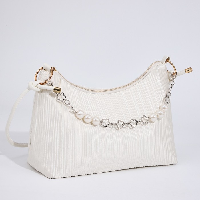 Сумка-багет на молнии, цвет белый Сумка-багет на молнии, цвет белый