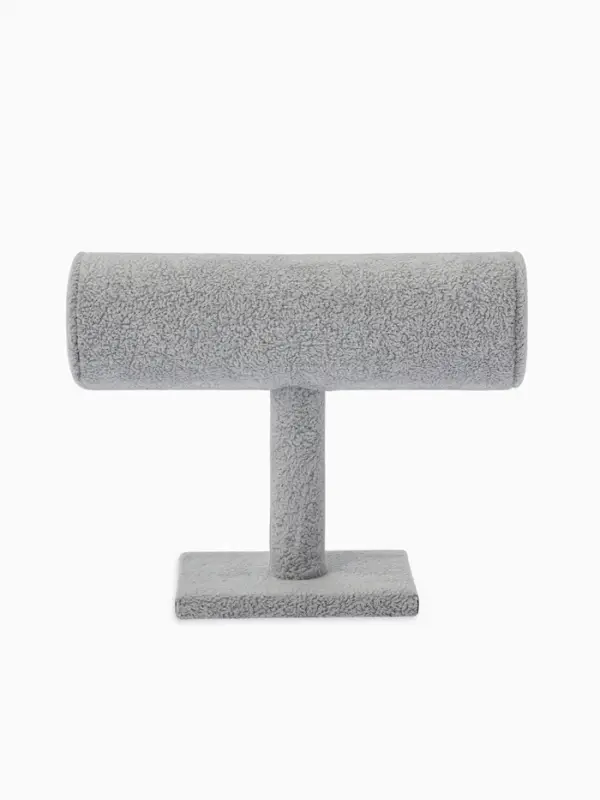 Подставка для часов, браслетов, цепочек &laquo;Мини&raquo;, флок, 16&times;6&times;14 см, d=5 см, цвет серый