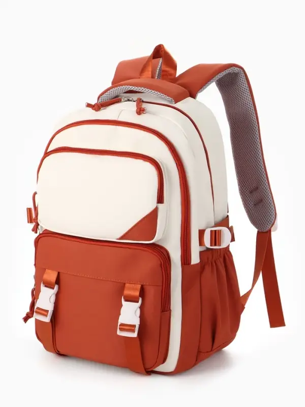 Рюкзак 29*13*40 см, 2 отд, 5 н/карм, Комби. рыжий/белый