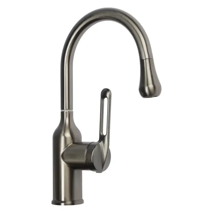 Смеситель для кухни ZEIN Z3740, &laquo;капелька&raquo;, однорычажный, высота излива 13 см, графит