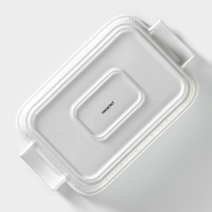 Мармит из жаропрочной керамики двойной Magistro «Бланш», 1,1 л, 26,5×16×6,5 см, цвет белый Мармит из жаропрочной керамики двойной Magistro «Бланш», 1,1 л, 26,5×16×6,5 см, цвет белый