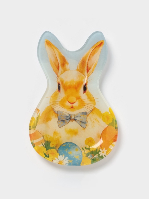 Блюдо сервировочное "Пасха. Кролик с бантиком", 21х13,5х1,8 см