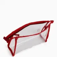 Набор простых косметичек 2 в 1 на молниях, с надписями, красный