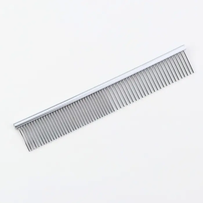 Расчёска для шерсти малая, 19&times;3 см, редкие и частые зубья, металл