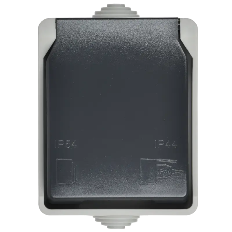 ФОРС Розетка наружная с заземлением с крышкой IP54