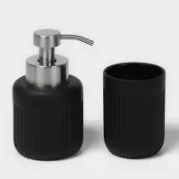 Набор для ванной SAVANNA &laquo;Блеск&raquo;, 3 предмета, пенный дозатор для жидкого мыла, стакан, мыльница