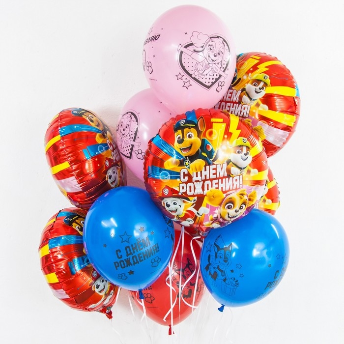 Шар фольгированный 18 Шар фольгированный 18" «Щенячий Патруль. Дружная команда», круг, красный