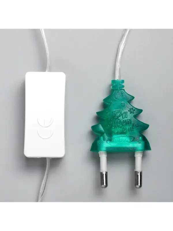 Гирлянда &laquo;Нить&raquo; 5 м с насадками &laquo;Ёжики&raquo;, IP20, прозрачная нить, 20 LED, свечение мульти (RG/RB), мигание, 220 В