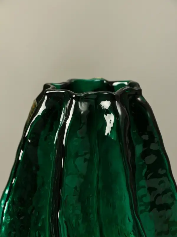 Ваза стекло настольная  Ваза стекло настольная "Кэли" 21х12х6 см, зелёный