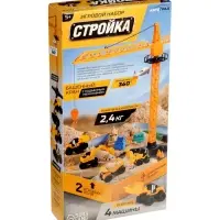 АВТОГРАД Игровой набор "Стройка", стройтехника и кинетический песок АВТОГРАД Игровой набор "Стройка", стройтехника и кинетический песок