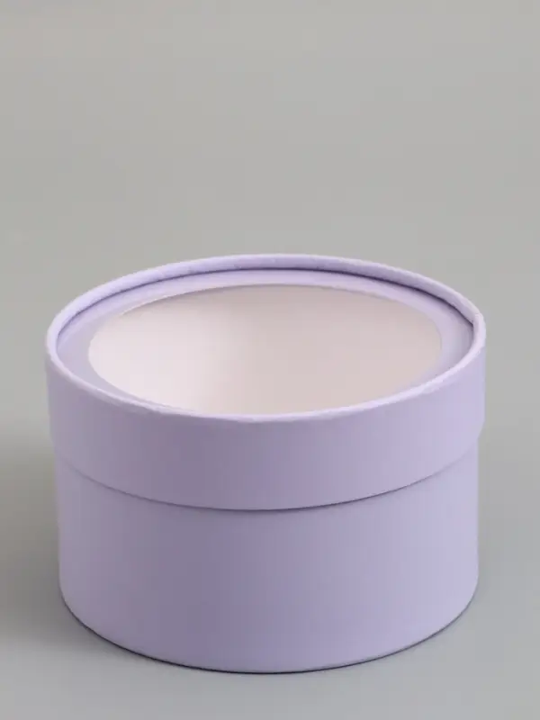 Подарочная коробка бледно-фиолетовая, завальцованная с окном, 16 х 11 см