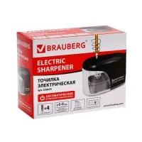 Точилка электрическая 1 отверстие BRAUBERG Black Jack, 4 АА, доп. сменное лезвие