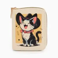 Кошелек дет 07-01-01 Июнь2548 кот, 8,5*2,5*10,5 см, 2 отд+отд/молн, д/карт, белый