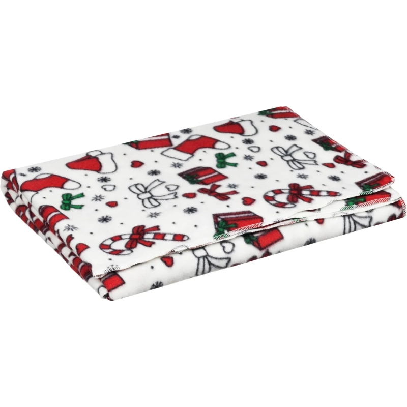 Плед флис Luscan, 130х170 см, 160 г/м2, подарки белый