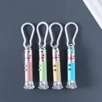 Фонарик-лазер брелок на карабине "Цветок" пастель МИКС 2,5х2,5х8 см