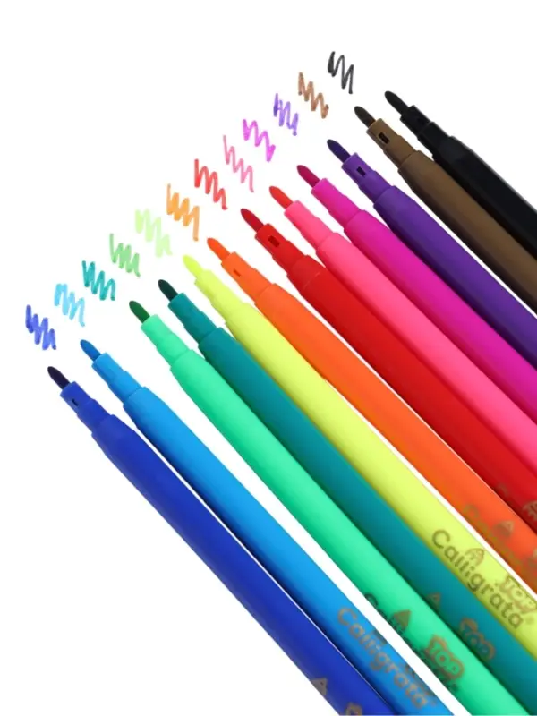 Фломастеры 12 цветов, вентилируемый колпачок, в картонной коробке