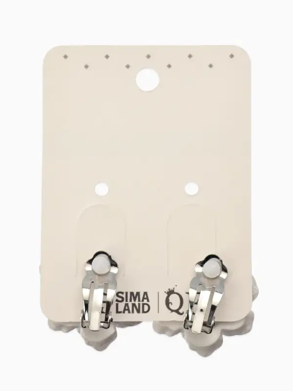 Клипсы Клипсы "Цветочки" цвет белый в серебре