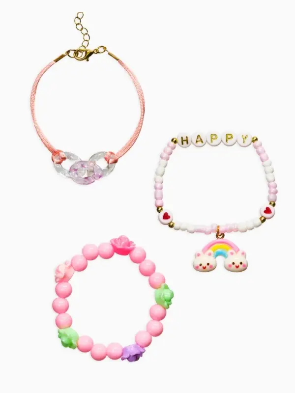 Браслет детский «Выбражулька», 3 шт. набор, радуга, цветной Браслет детский «Выбражулька», 3 шт. набор, радуга, цветной