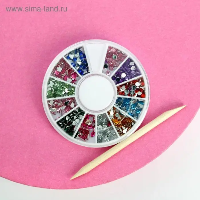 Набор фигурных страз для декора ногтей (12 цветов) и апельсиновая палочка «Будь в тренде!» Набор фигурных страз для декора ногтей (12 цветов) и апельсиновая палочка «Будь в тренде!»