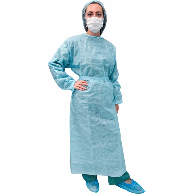 Халат хирург. стер, рук.рез, дл.140 см, пл.25,&nbsp;р.48-54, голуб, 1шт,5116/1
