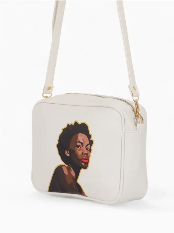 Сумка женская на молнии TEXTURA, 22&times;8&times;17 см, с цветным принтом, белая