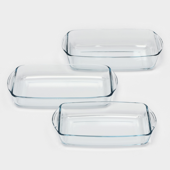 Набор прямоугольной посуды для запекания Borcam, 3 предмета: 1,3 л, 1,95 л, 2,75 л Набор прямоугольной посуды для запекания Borcam, 3 предмета: 1,3 л, 1,95 л, 2,75 л