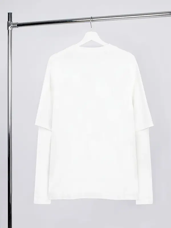 Футболка оверсайз с двойным рукавом Kosmos, молочно-белая, размер XS/S Футболка оверсайз с двойным рукавом Kosmos, молочно-белая, размер XS/S