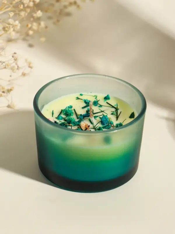 Свеча ароматическая в стакане Свеча ароматическая в стакане "Aroma botanical" сухоцветы зелень, роза 7,5х7,5х5 см