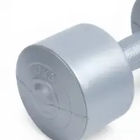 Гантели виниловые, 2 шт., 3 кг, серебристый металлик