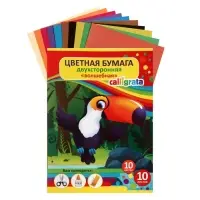Бумага цветная А5, 10 листов, 10 цветов, волшебная (золото+серебро), газетная, двусторонняя, в папке Бумага цветная А5, 10 листов, 10 цветов, волшебная (золото+серебро), газетная, двусторонняя, в папке