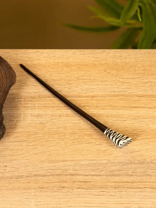 Заколка для волос «Полосы», 17 см, дерево албезия