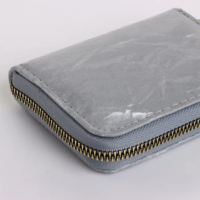 Кошелёк женский на молнии 11&times;2.5&times;9 см, однотонный, серый