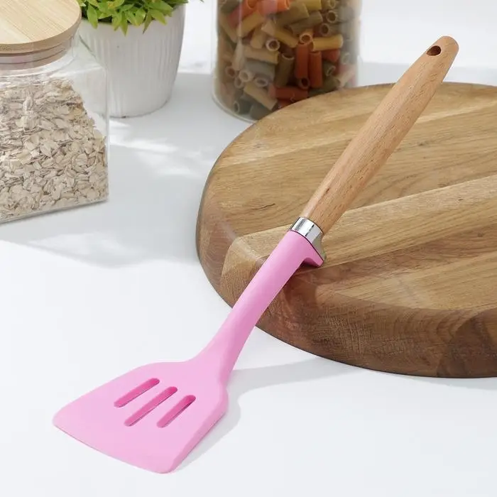 Лопатка с прорезями Доляна «Стелла», 29 см, цвет розовый