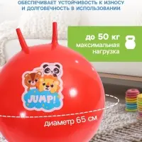 Мяч прыгун с рожками 65 см, МИКС