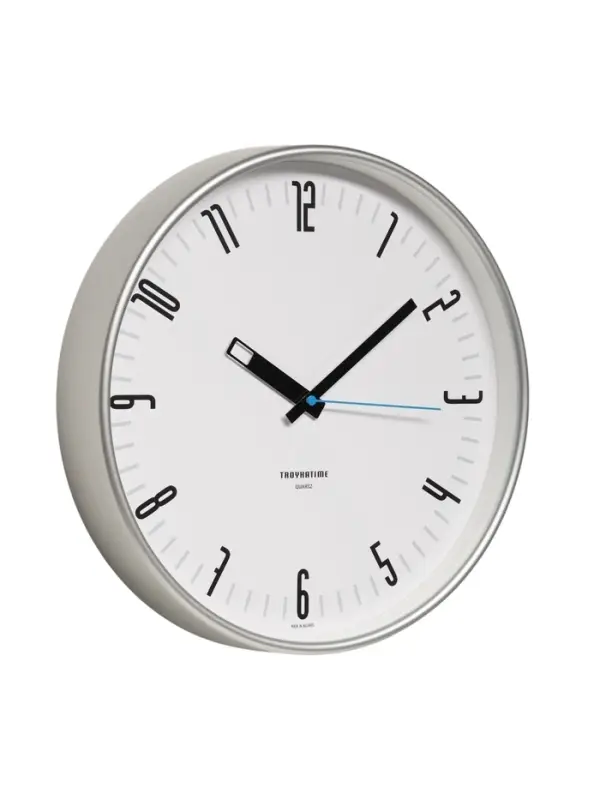 Часы настенные, интерьерные d=30 см, бесшумные, серебристый обод