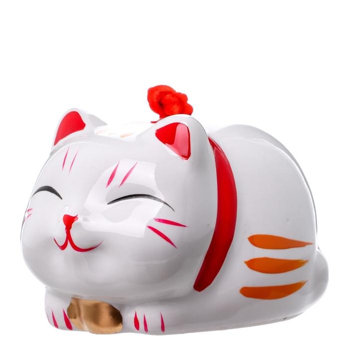 Сувенир керамика колокольчик Сувенир керамика колокольчик "Манэки-нэко лежит" 5,7х5,5х5 см